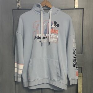 Disneyland Paris Size Small Sky Blue Mickey Mouse Hoodie embroidery #disney 90’s